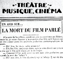  L'arrivée du cinéma parlant