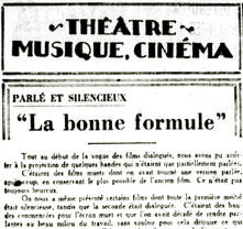  L'arrivée du cinéma parlant